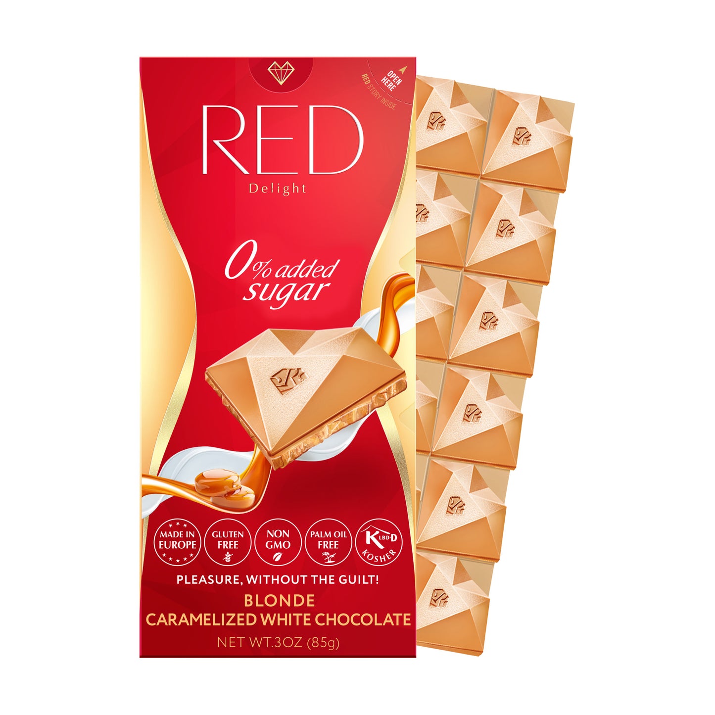 Barras de chocolate blanco caramelizado rubio RED Delight®™