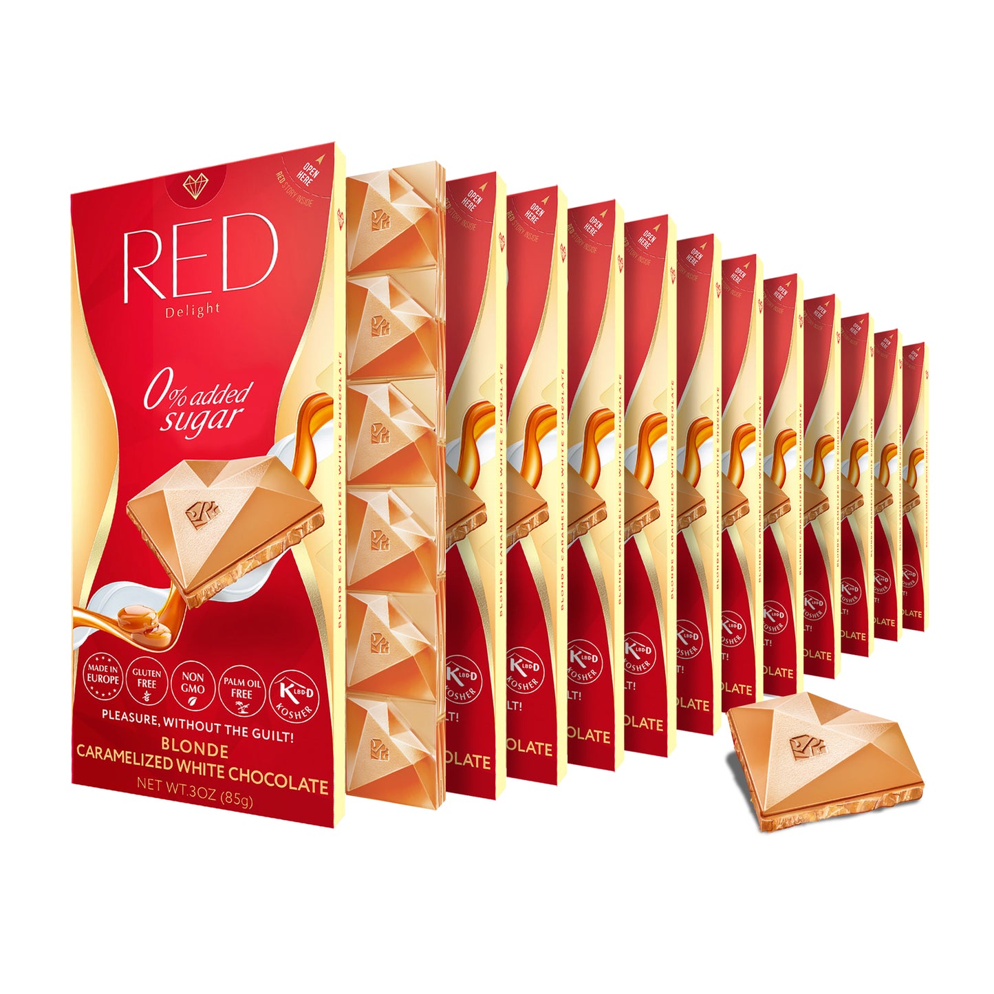 Barras de chocolate blanco caramelizado rubio RED Delight®™
