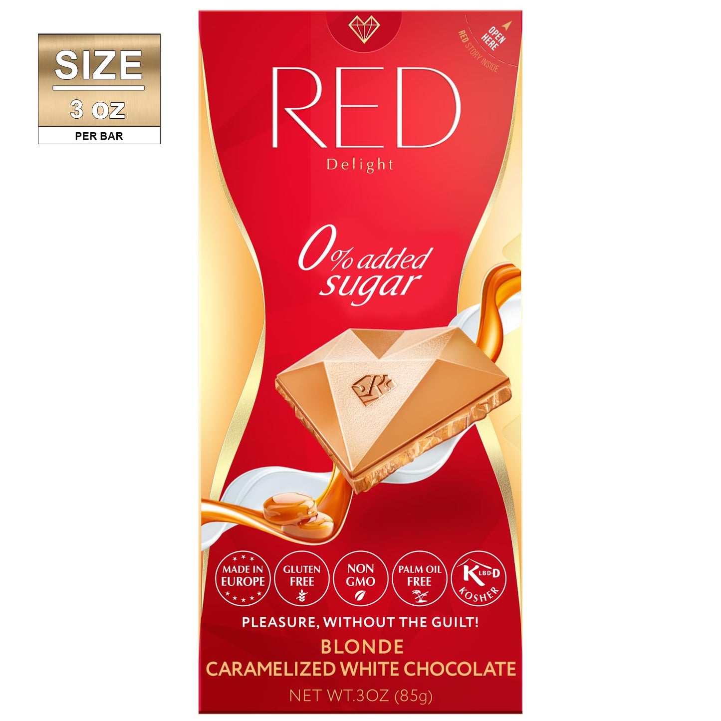 Barras de chocolate blanco caramelizado rubio RED Delight®™