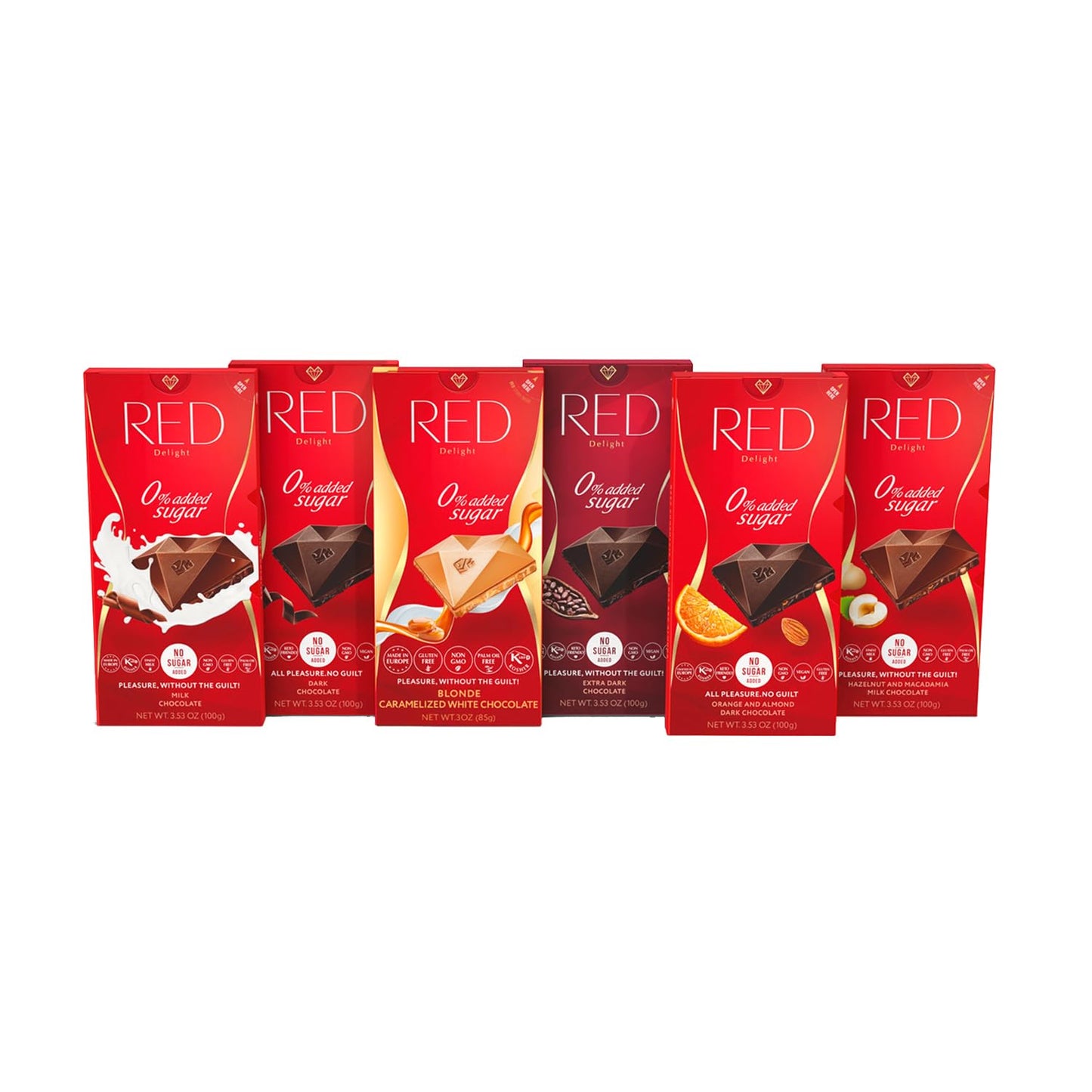 6 Full Size Chocolate Bars (6 Different Flavors Included)