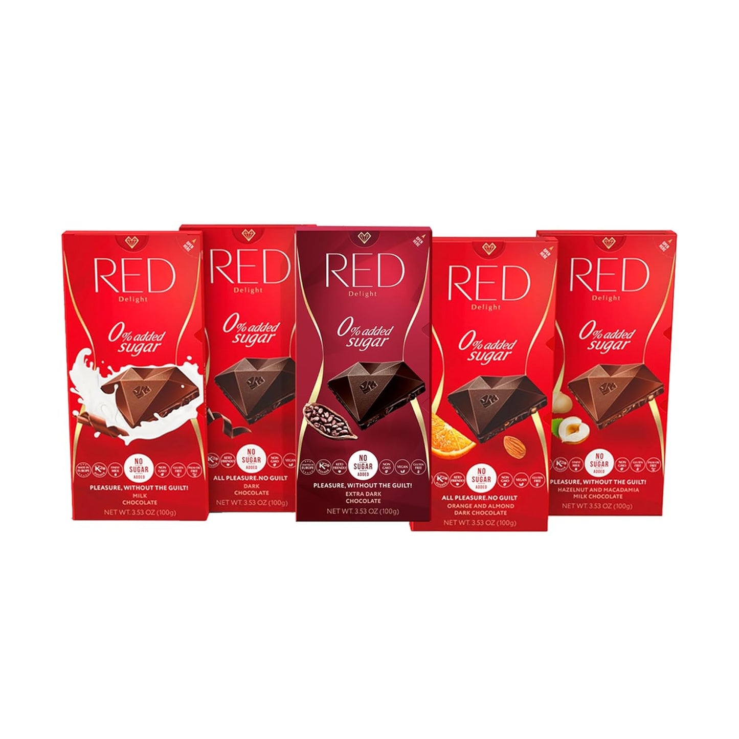 5 Full Size Chocolate Bars (5 Different Flavors Included)