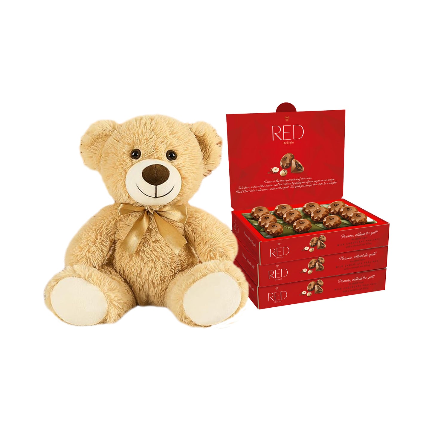 RED Delight®™ Milk Chocolate Diamond Truffles - with Hazelnut And Macadamia Filling