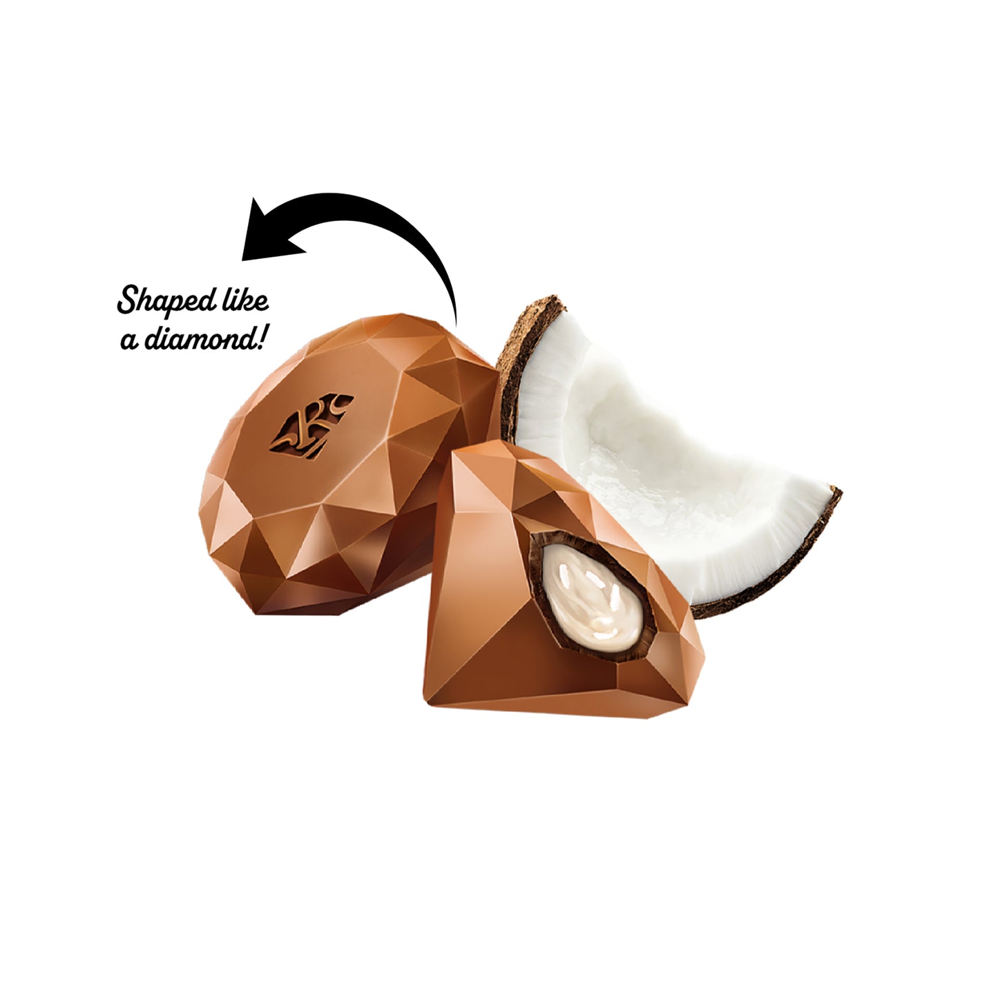 RED Delight®™ Milk Chocolate Diamond Truffles - with Coconut Filling