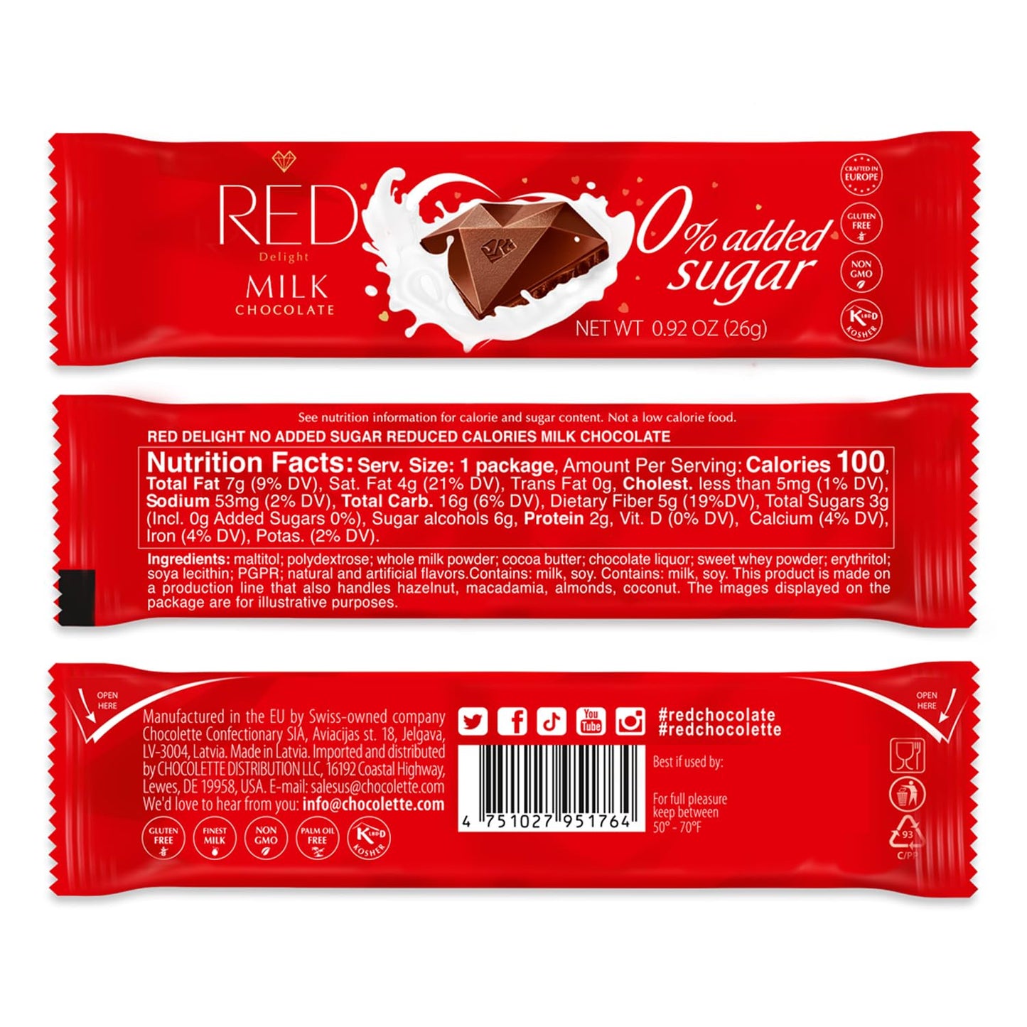 RED Delight®™ Milk Chocolate Bars