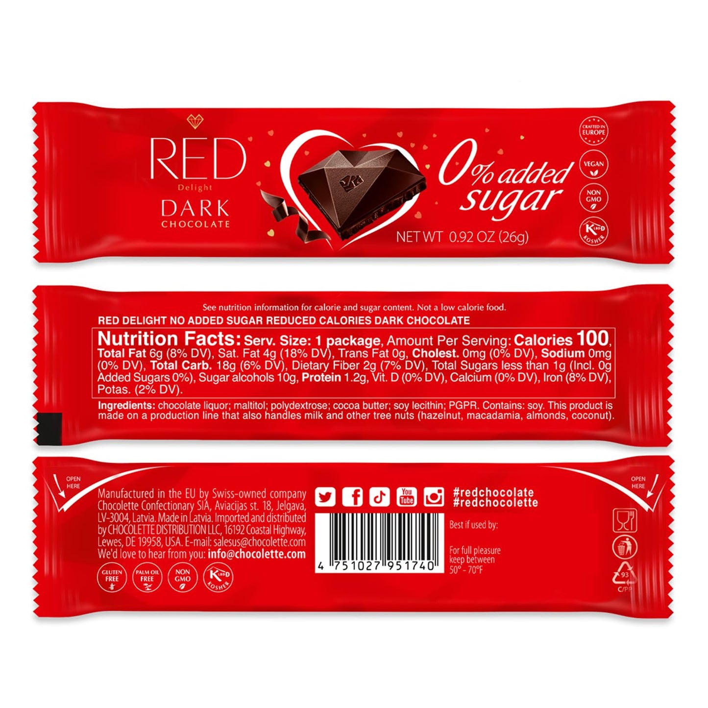 RED Delight®™ Dark Chocolate Bars