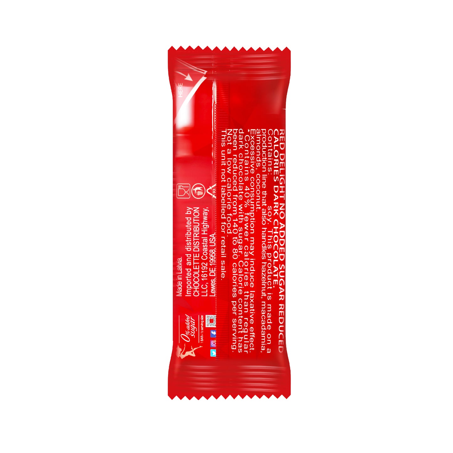 RED Delight®™ 50 Count Bite Size Dark Chocolate Bars With 1 Halloween Trick or Treat Bag
