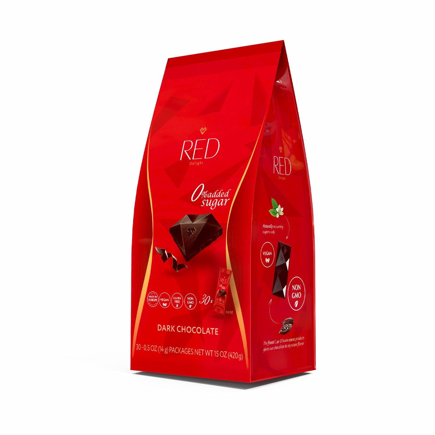RED Delight®™ Bite Size Dark Chocolate Bars - In a Bag
