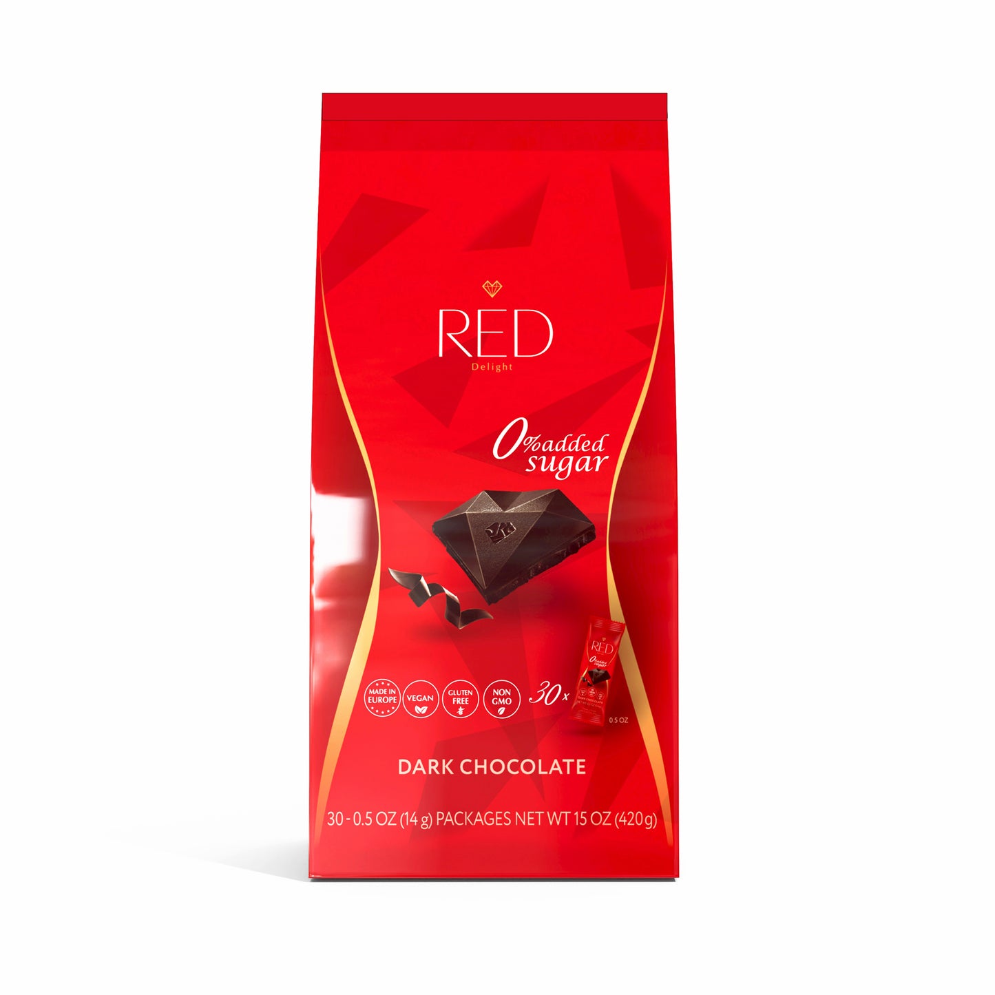 RED Delight®™ Bite Size Dark Chocolate Bars - In a Bag