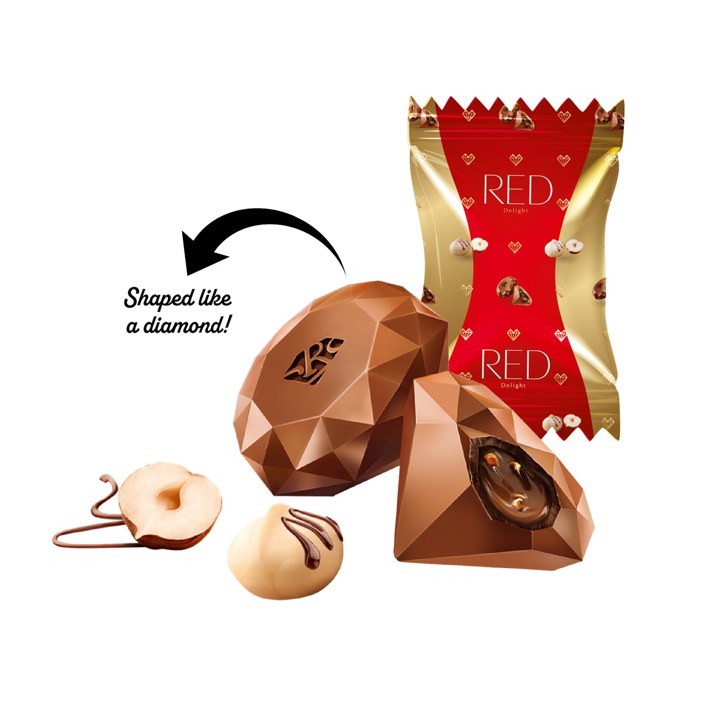 RED Delight®™ 100 Count Diamond Truffles With 2 Halloween Trick or Treat Bags