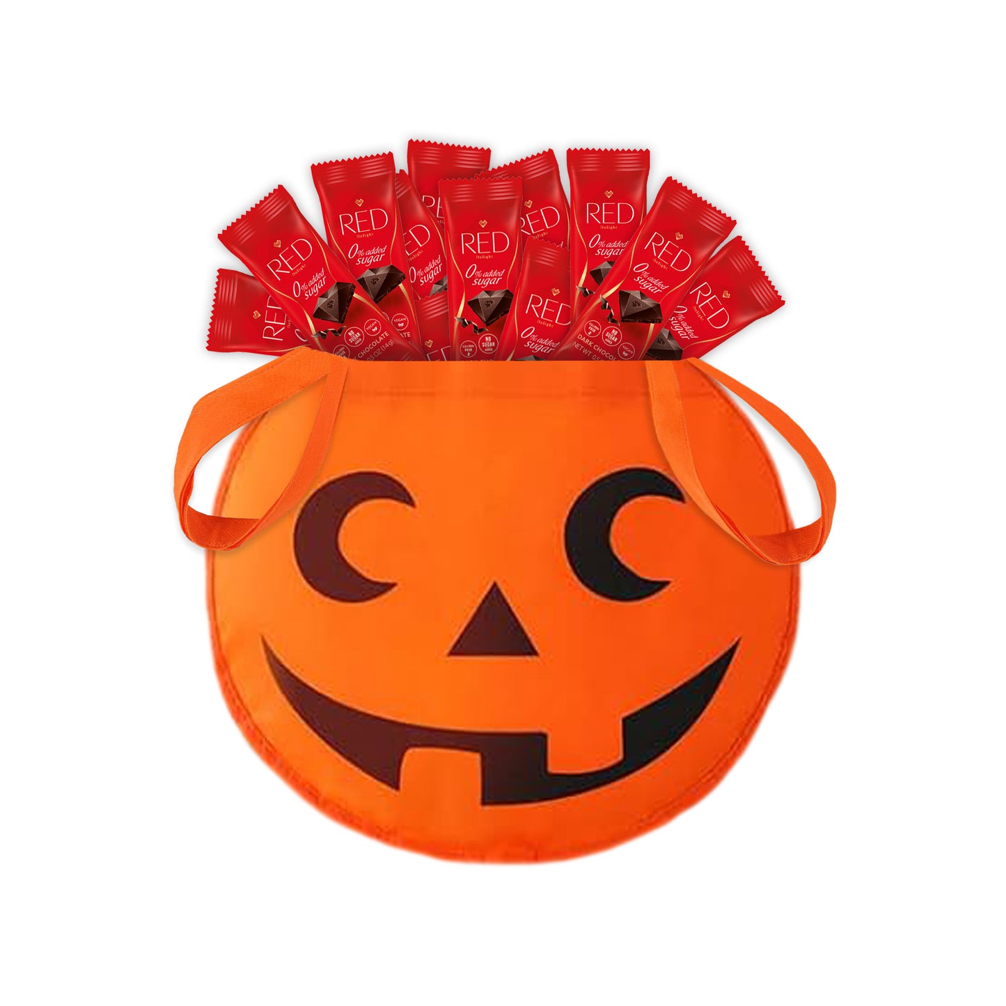 RED Delight®™ 50 Count Bite Size Dark Chocolate Bars With 1 Halloween Trick or Treat Bag