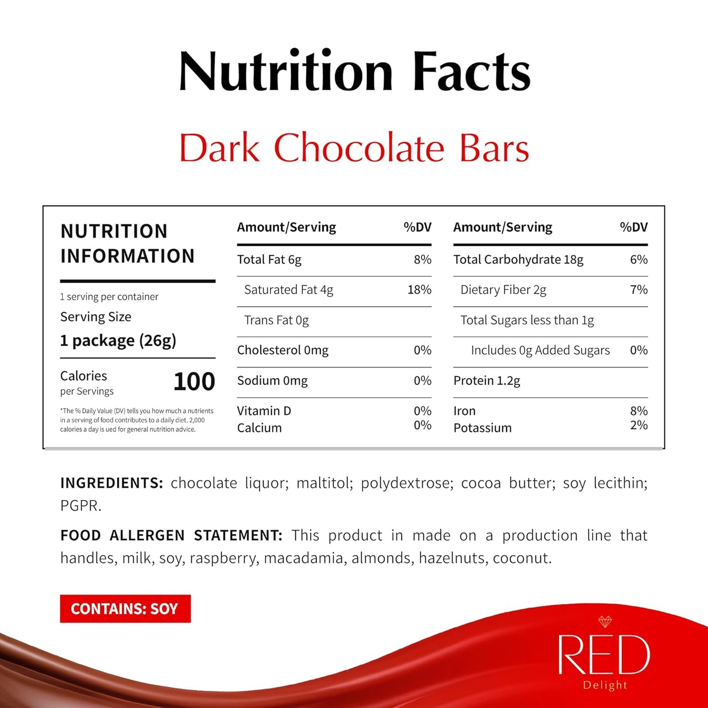 RED Delight®™ Dark Chocolate Bars