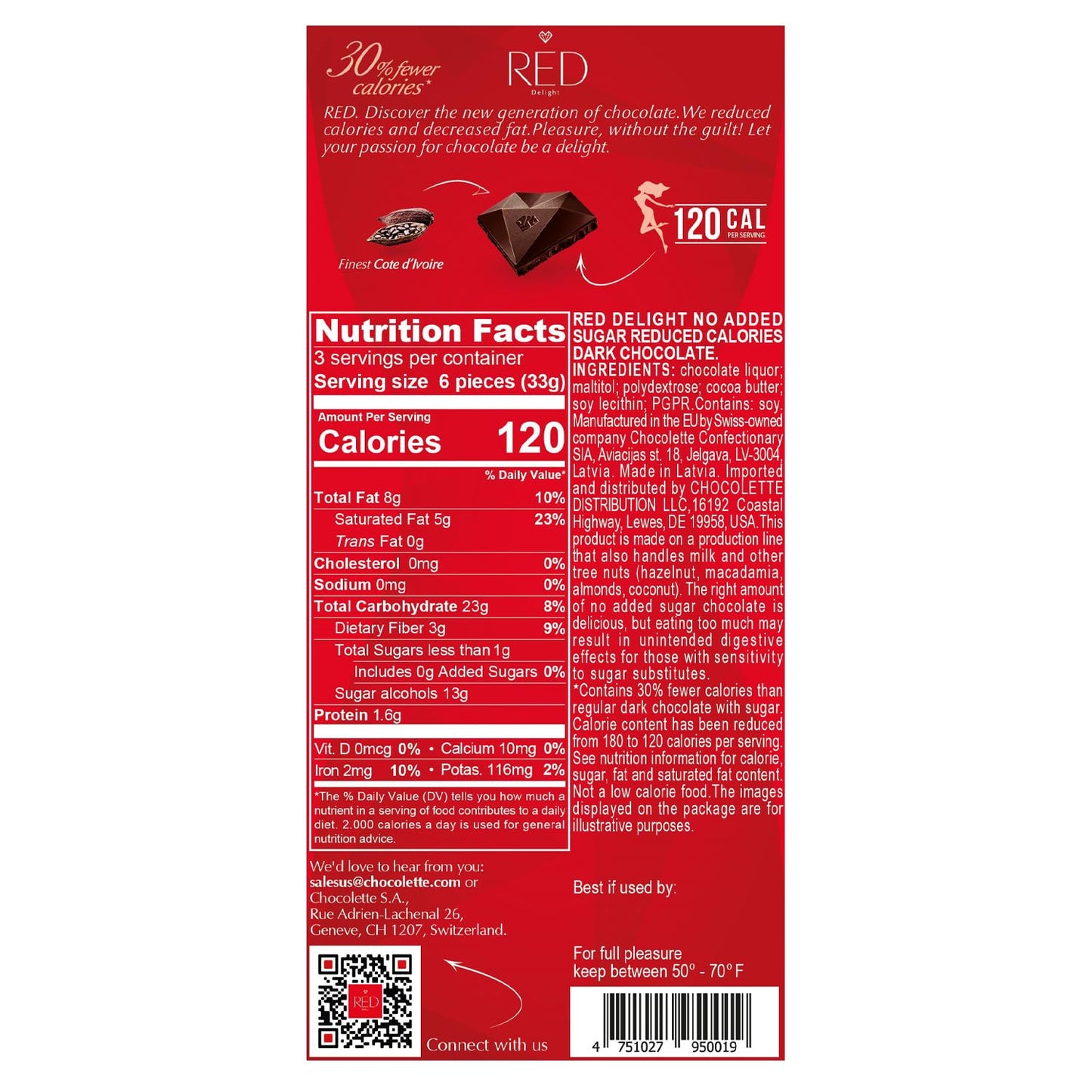RED Delight®™ Dark Chocolate Bars