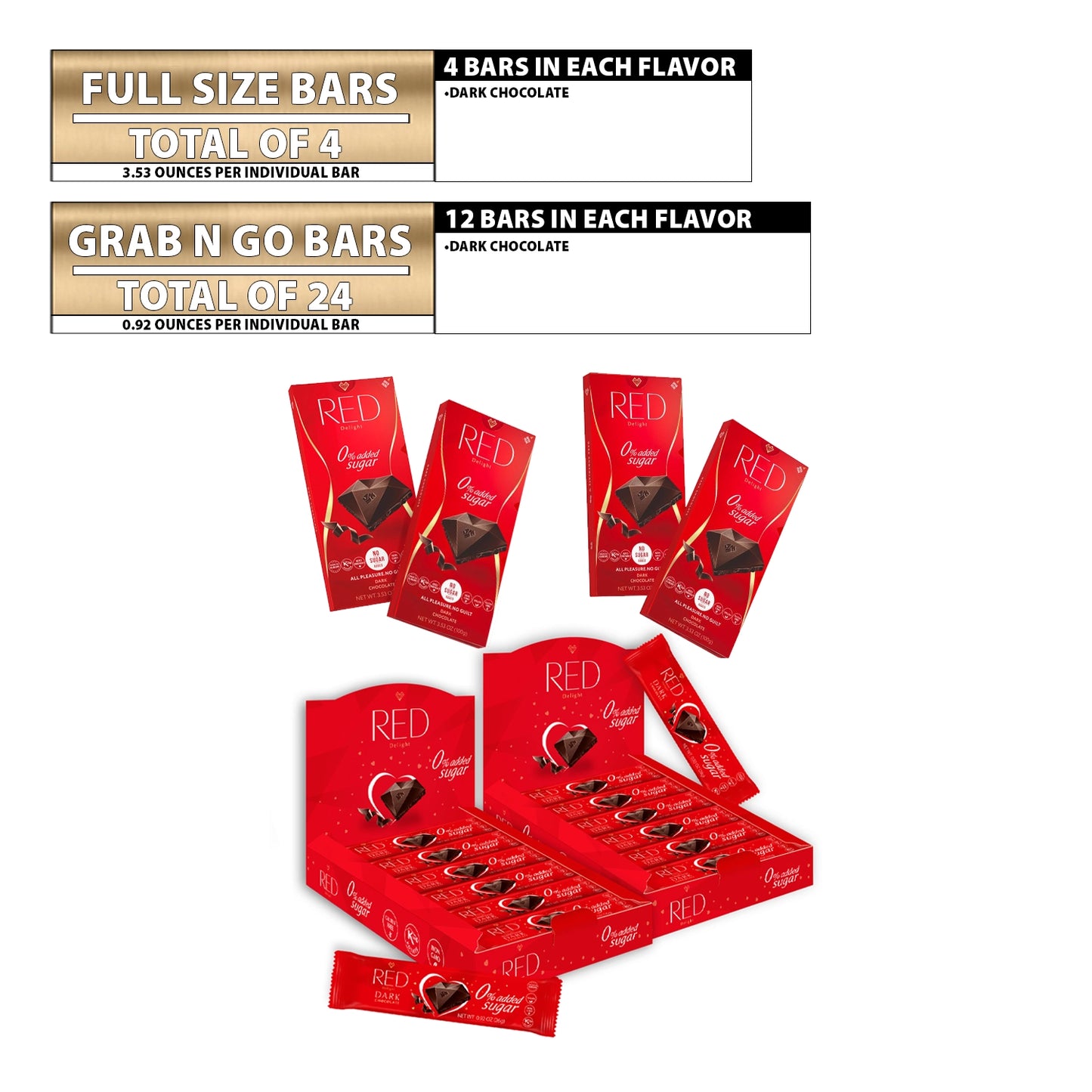 Paquetes para amantes del chocolate amargo RED Delight®™