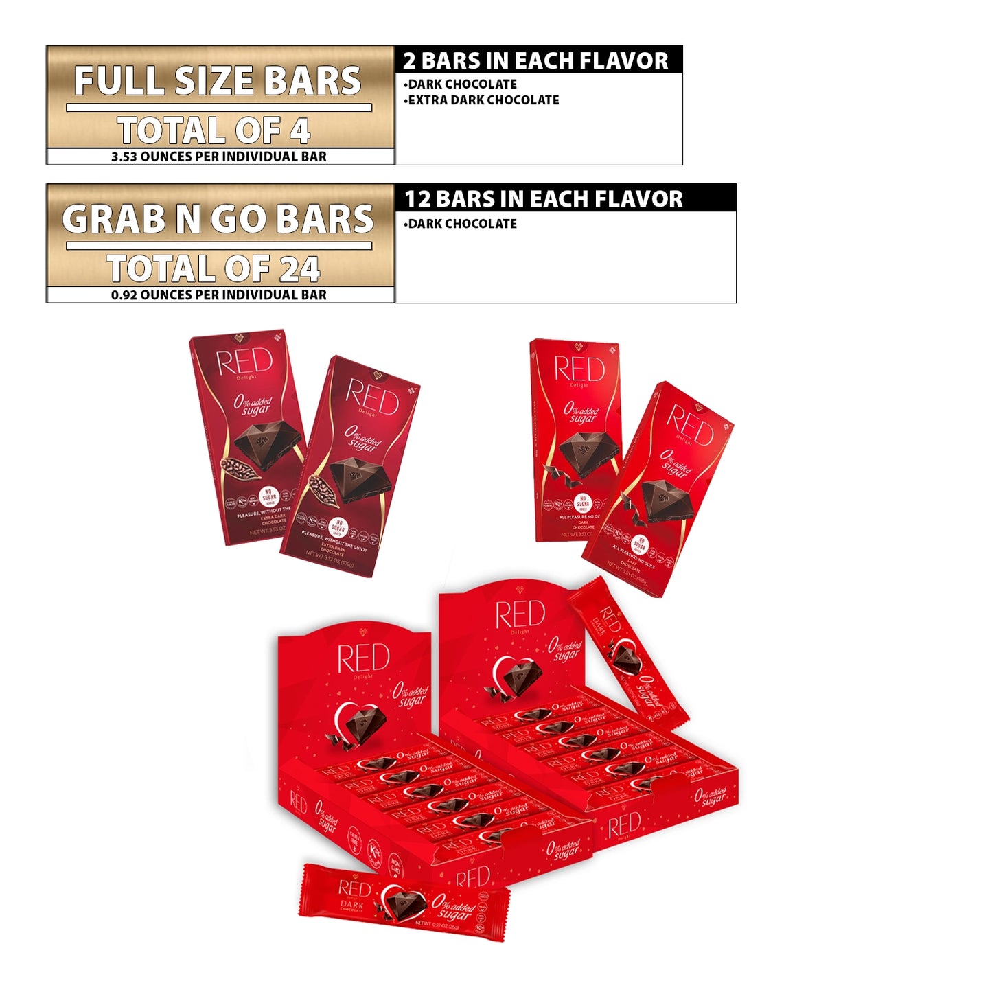 Paquetes para amantes del chocolate amargo RED Delight®™
