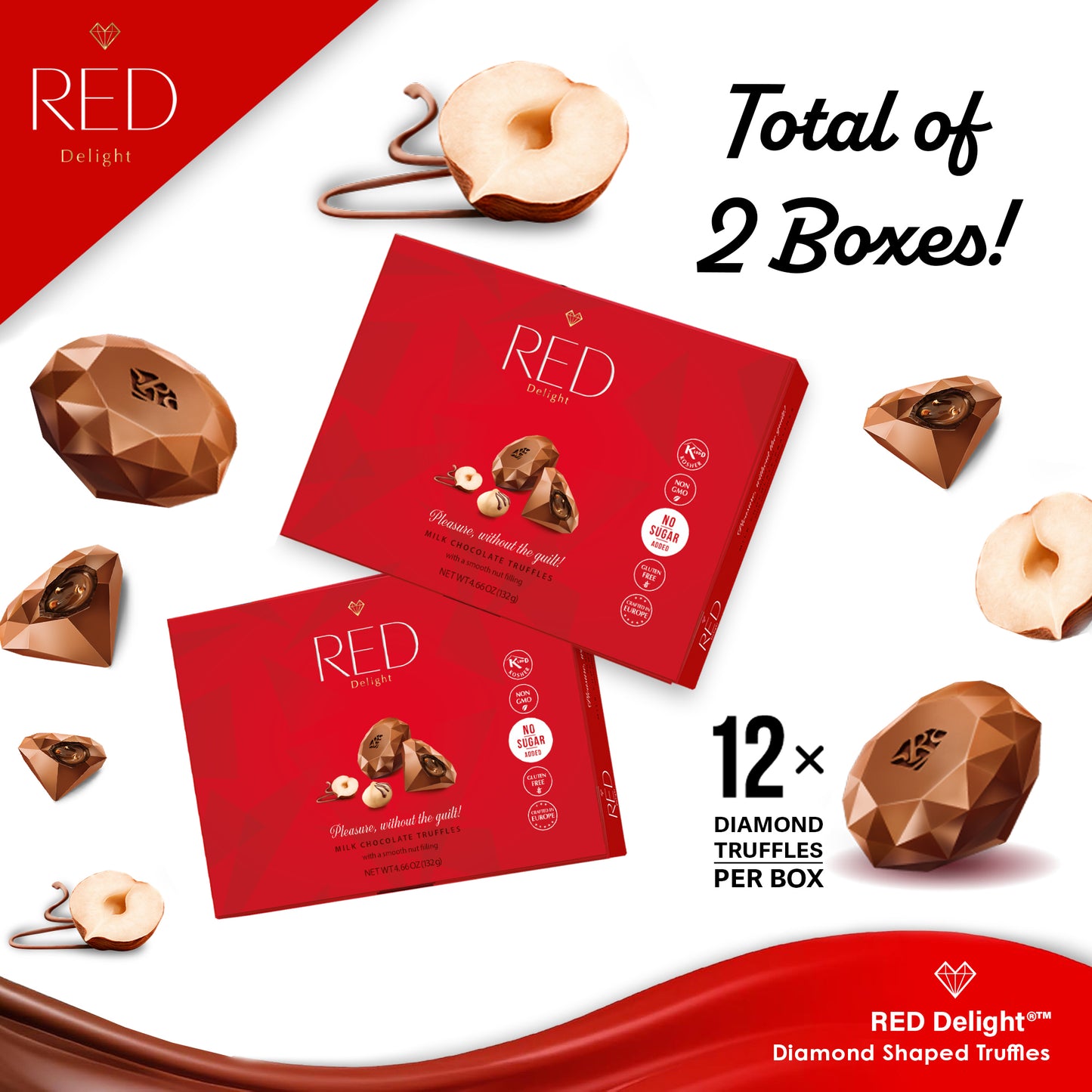 RED Delight®™ Valentine’s Day Gift With Milk Chocolate Truffles And A 14" Plush Teddy Bear