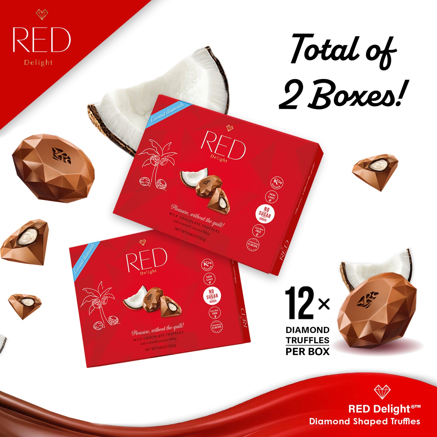 RED Delight®™ Valentine’s Day Gift With Milk Chocolate Truffles And A 14" Plush Teddy Bear