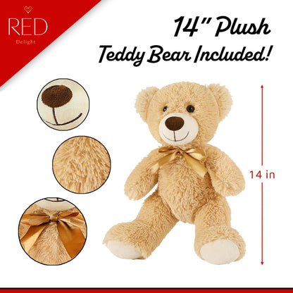 RED Delight®™ Valentine’s Day Gift With Milk Chocolate Truffles And A 14" Plush Teddy Bear