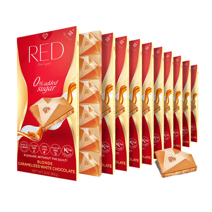 Barras de chocolate blanco caramelizado rubio RED Delight®™ 