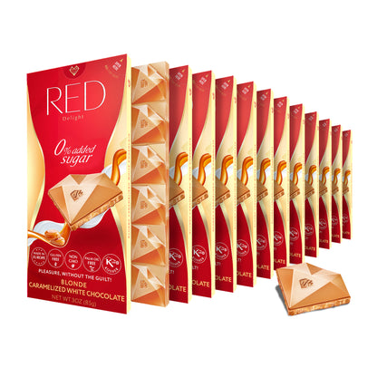 Barras de chocolate blanco caramelizado rubio RED Delight®™ 