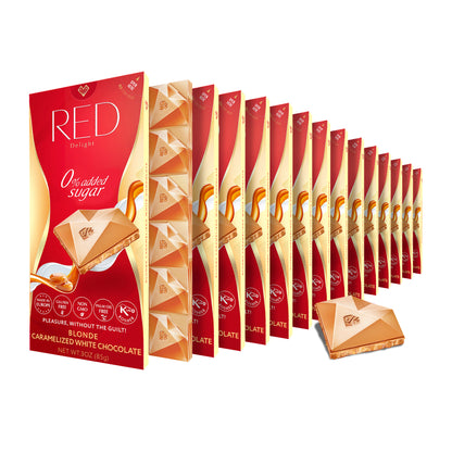 Barras de chocolate blanco caramelizado rubio RED Delight®™ 