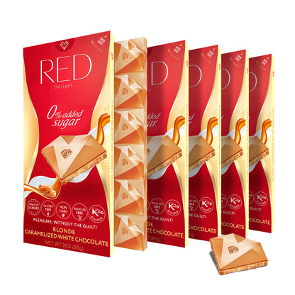 Barras de chocolate blanco caramelizado rubio RED Delight®™ 