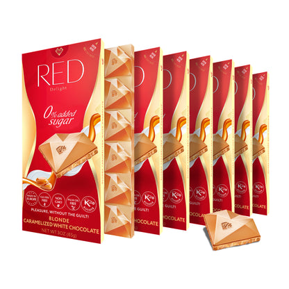Barras de chocolate blanco caramelizado rubio RED Delight®™ 