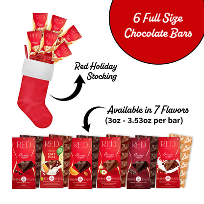 RED Delight®™ Full Size Chocolate Bars With A Holiday Stocking