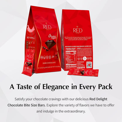 RED Delight®™ Bite Size Dark Chocolate Bars - In a Bag
