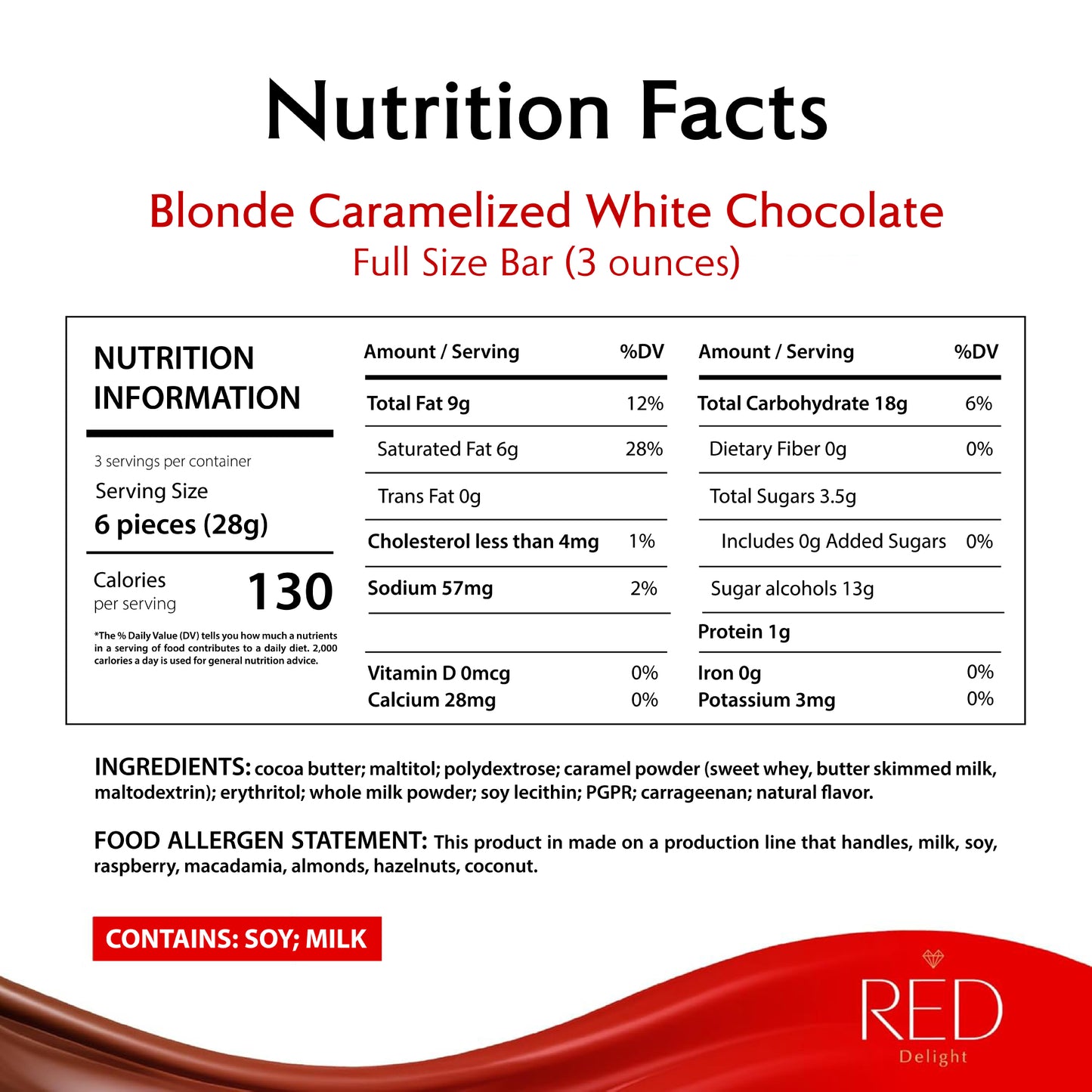 RED Delight®™ Blonde Caramelized White Chocolate Bars