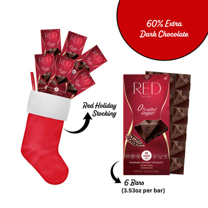 RED Delight®™ Full Size Chocolate Bars With A Holiday Stocking