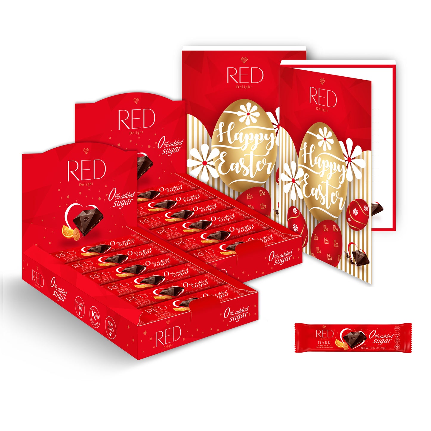 RED Delight®™ Grab N Go Chocolate Bars With Exclusive Easter Holiday Packaging Featuring A Note Card