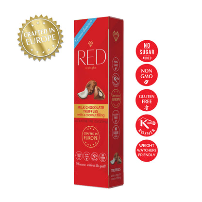 RED Delight®™ Milk Chocolate Diamond Truffles - with Coconut Filling