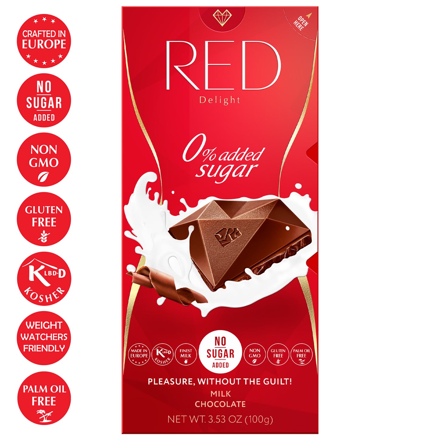 Barras de chocolate con leche RED Delight®™ 