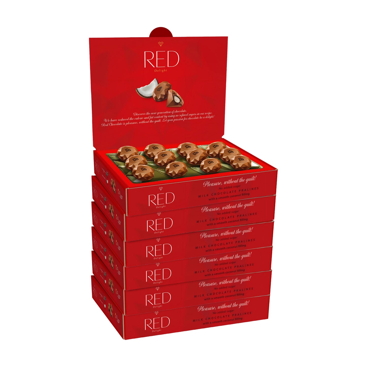 RED Delight®™ Milk Chocolate Diamond Truffles - with Coconut Filling