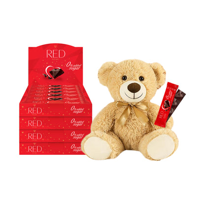RED Delight®™ Grab N Go Chocolate Bars With A Plush Teddy Bear