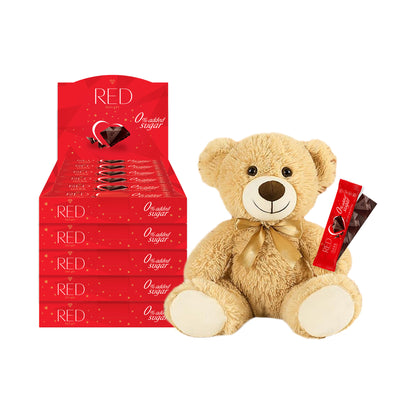 RED Delight®™ Grab N Go Chocolate Bars With A Plush Teddy Bear
