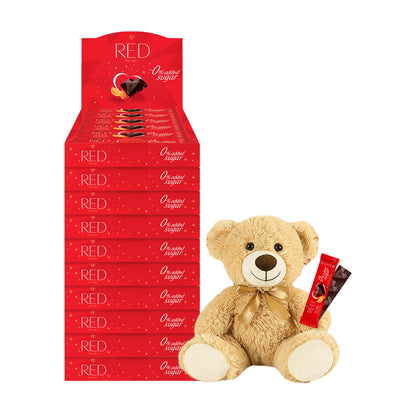 RED Delight®™ Grab N Go Chocolate Bars With A Plush Teddy Bear