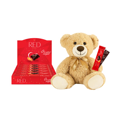 RED Delight®™ Grab N Go Chocolate Bars With A Plush Teddy Bear