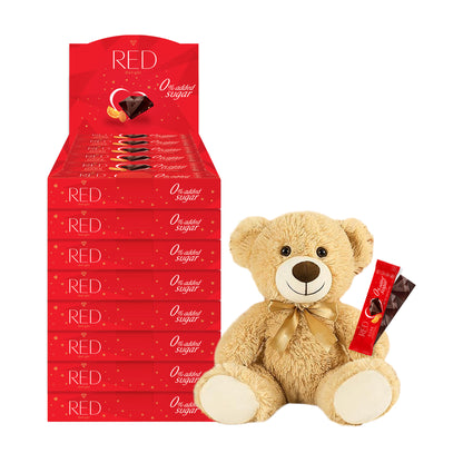 RED Delight®™ Grab N Go Chocolate Bars With A Plush Teddy Bear