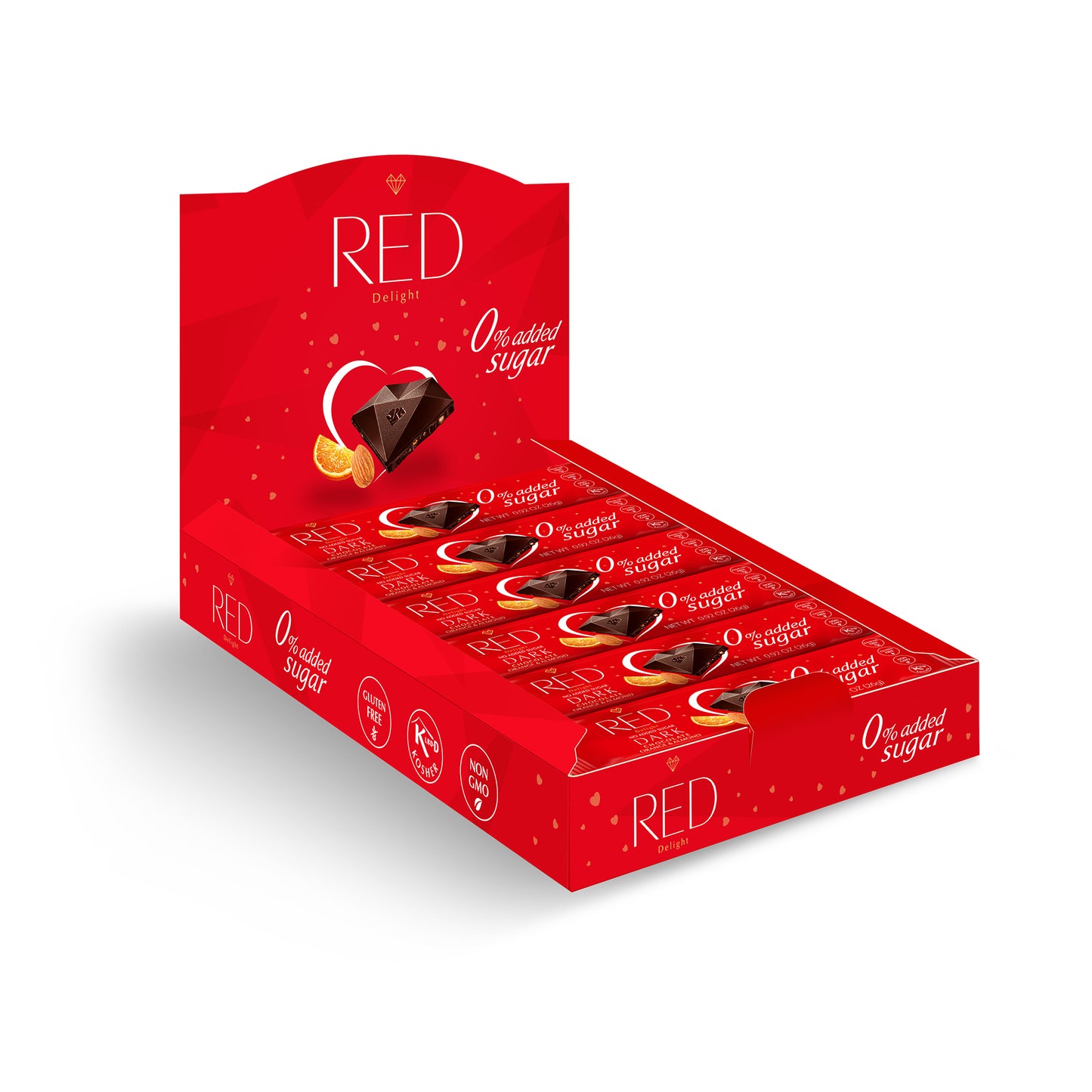 RED Delight®™ Orange and Almond Dark Chocolate Grab N Go Showbox