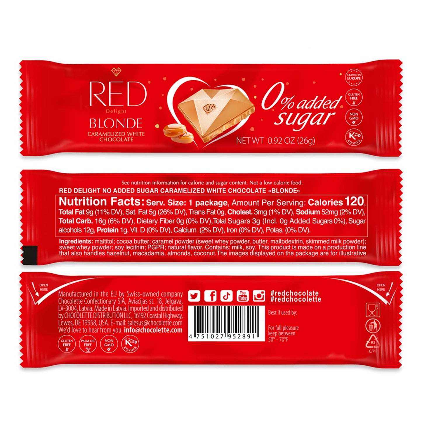 RED Delight®™ Blonde Caramelized White Chocolate Grab N Go Showbox