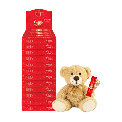 RED Delight®™ Grab N Go Chocolate Bars With A Plush Teddy Bear