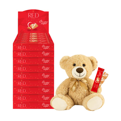 RED Delight®™ Grab N Go Chocolate Bars With A Plush Teddy Bear