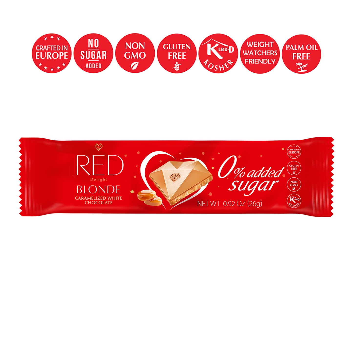 RED Delight®™ Blonde Caramelized White Chocolate Grab N Go Showbox