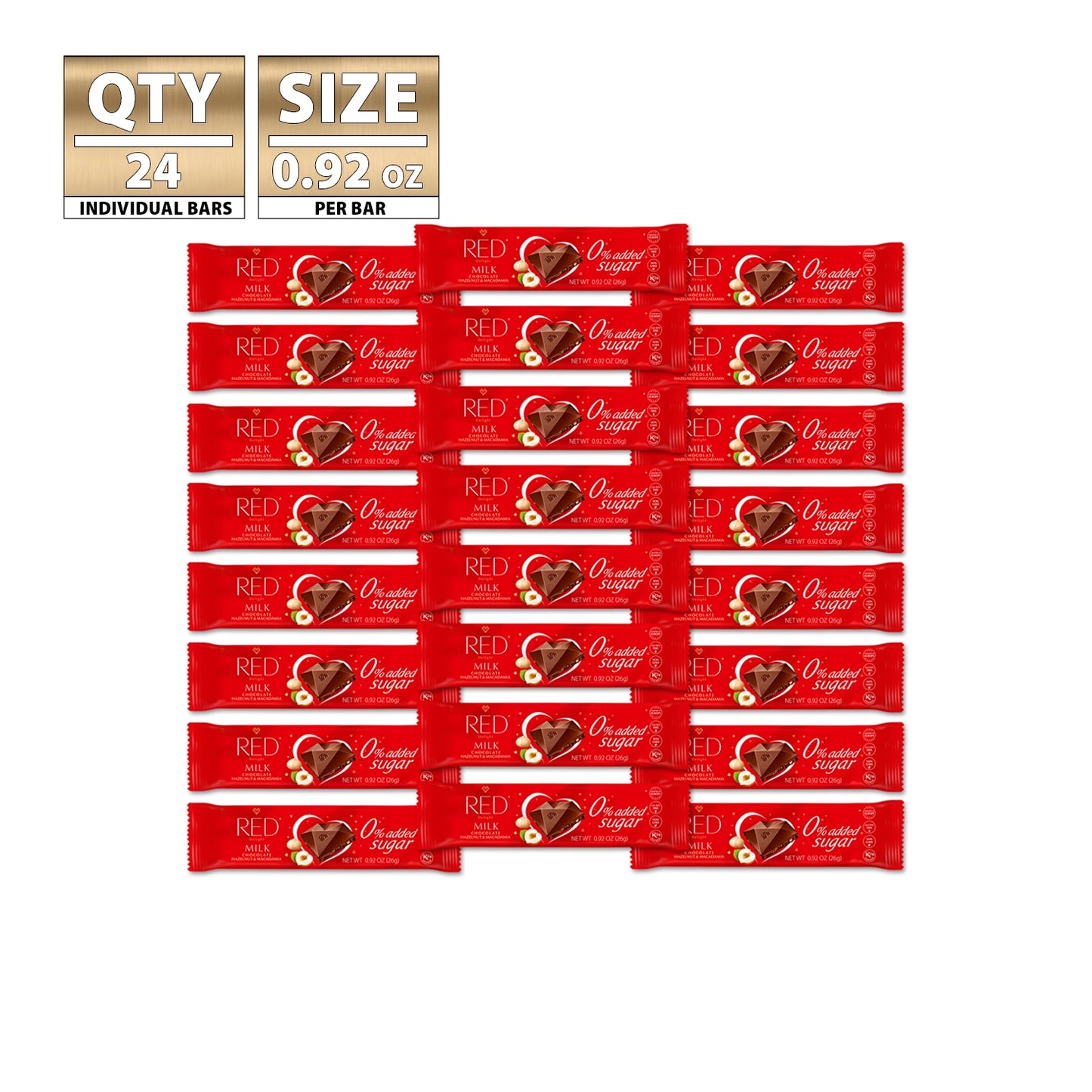RED Delight®™ Hazelnut & Macadamia Milk Chocolate Bars