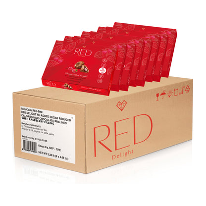 RED Delight®™ Milk Chocolate Diamond Truffles - with Raspberry Filling Master Case