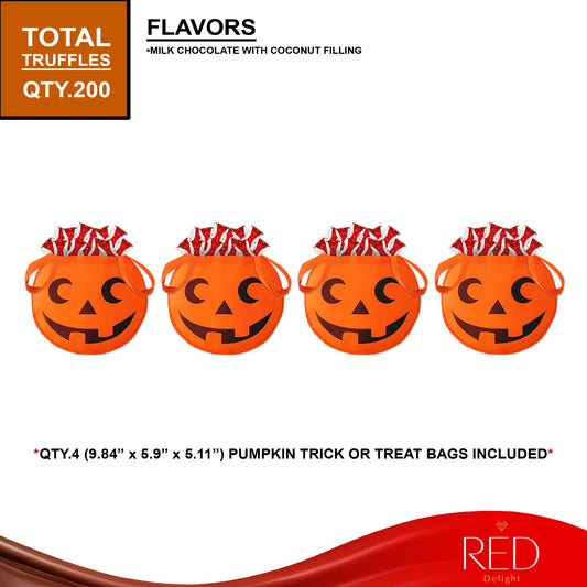RED Delight®™ 200 Count Diamond Truffles With 4 Halloween Trick or Treat Bags