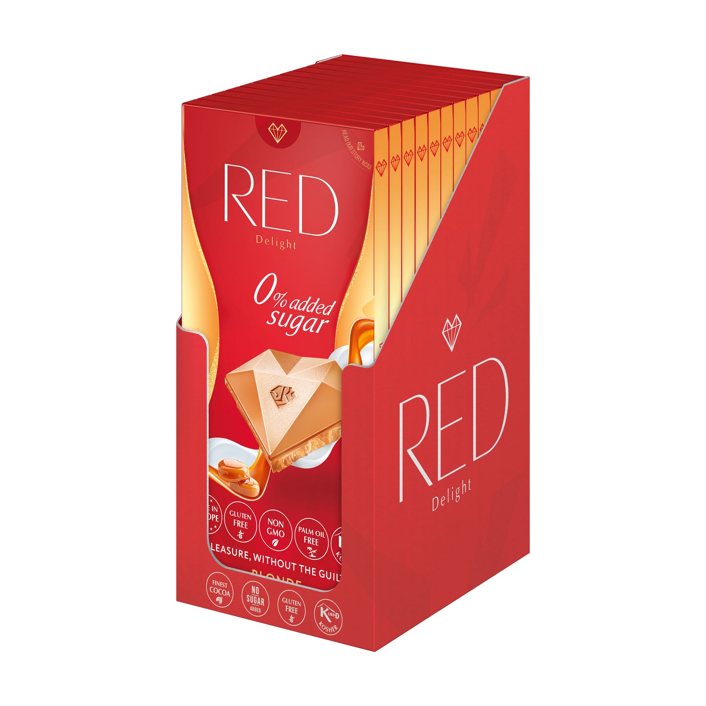 RED Delight®™ Blonde Caramelized White Chocolate Showbox