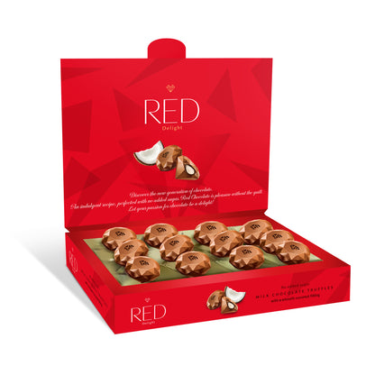 RED Delight®™ Milk Chocolate Diamond Truffles - with Coconut Filling