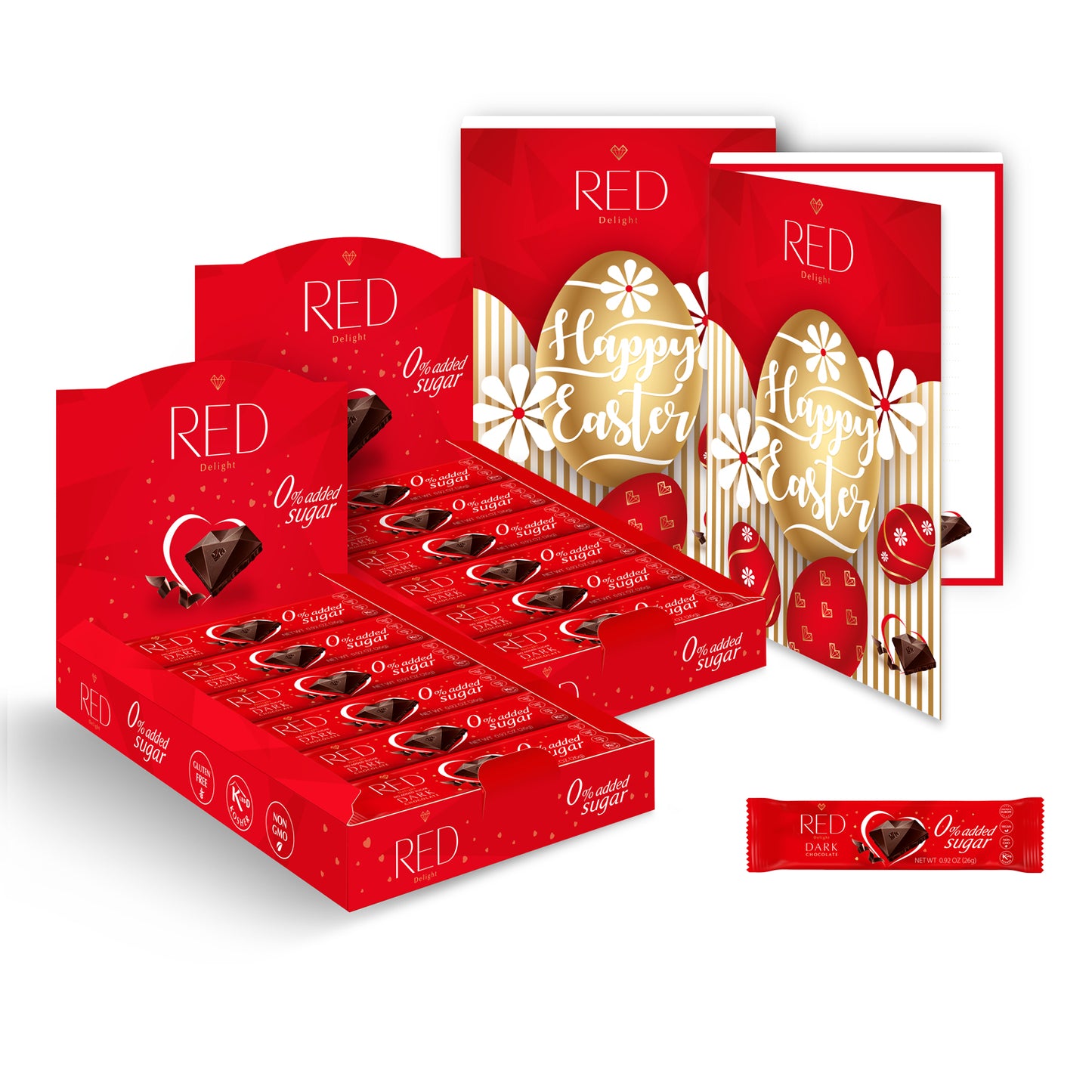 RED Delight®™ Grab N Go Chocolate Bars With Exclusive Easter Holiday Packaging Featuring A Note Card